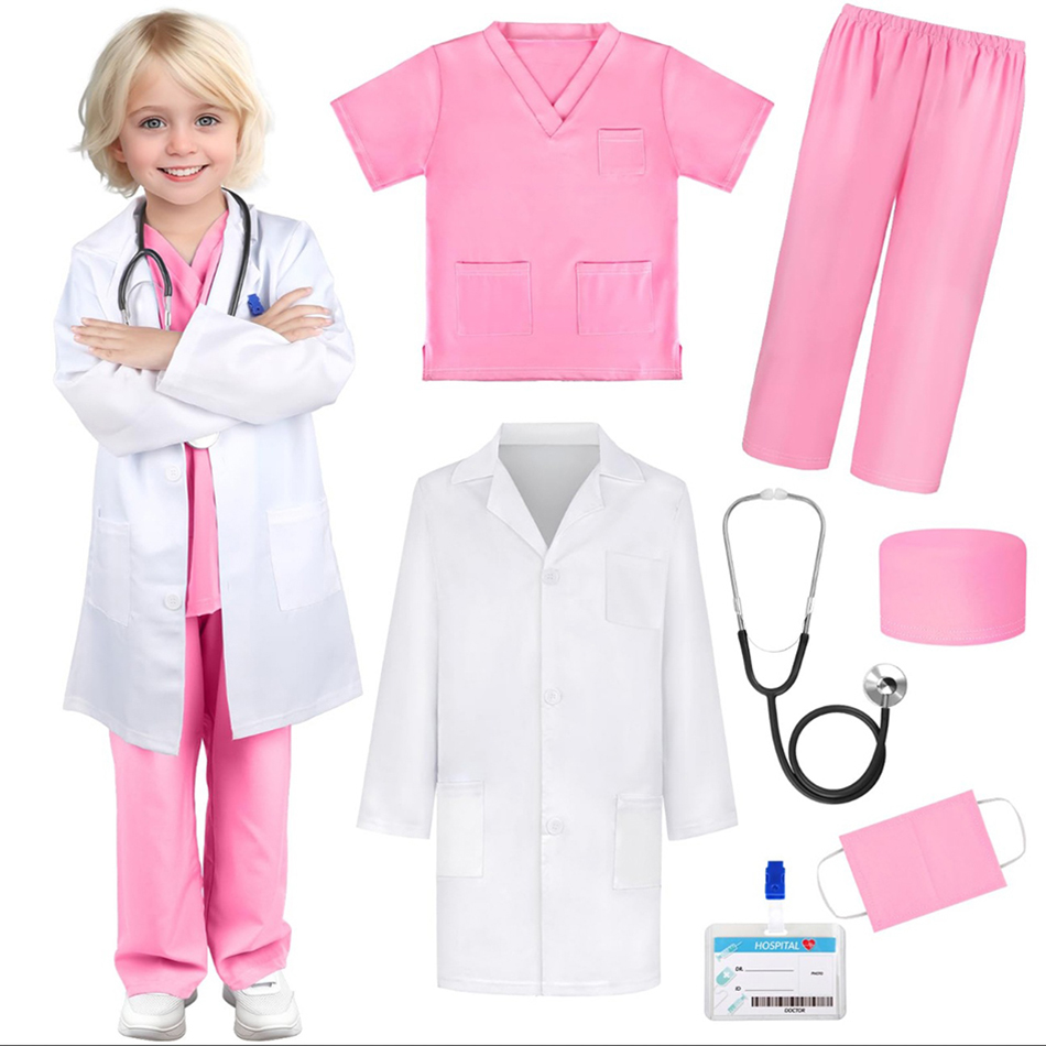 Kids Doctor Education - 7 Buah/Pak Jas Lab Seragam Medis
