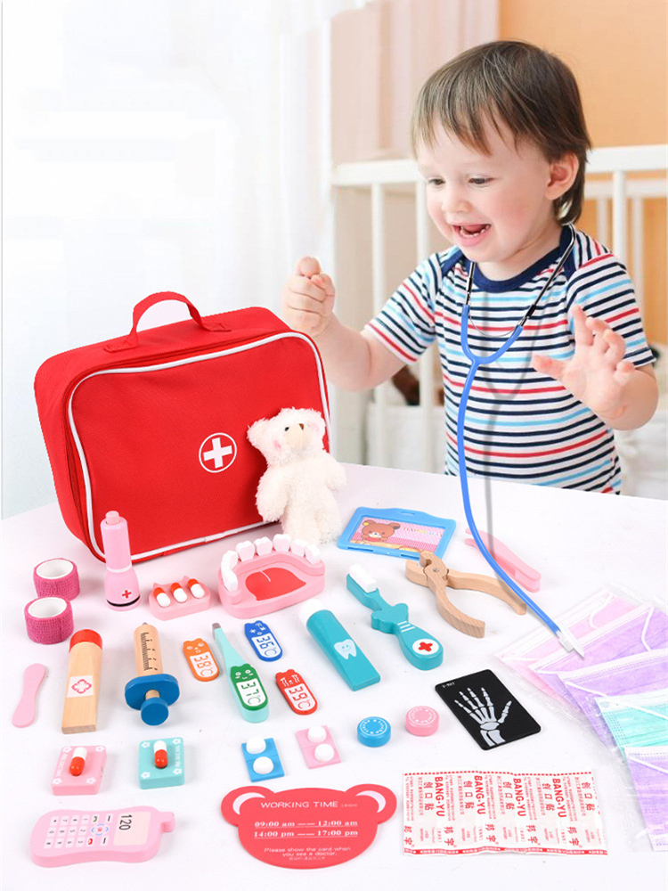 Kids Doctor Education - Mainan Dokter-Dokteran Kayu Simulasi Dokter Gigi,