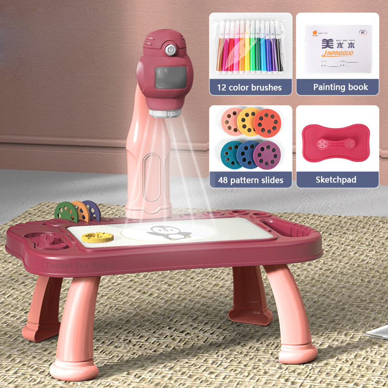 Drawing Projector Kids - Proyektor Pintar Set Meja Lukisan Anak-anak