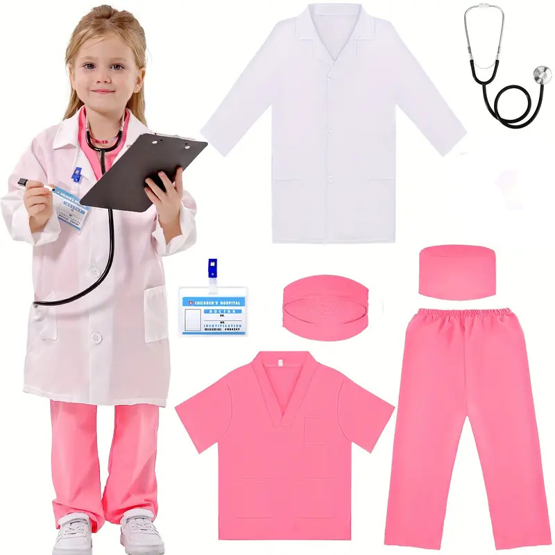 Kids Doctor Education - Pakaian Cosplay dokter perawat anak-anak, 7