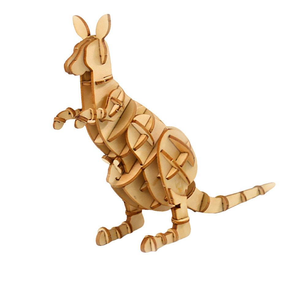 Puzzle Kayu Kanguru 3D Buatan  - Kangaroo Kids Education ulasan dan harga